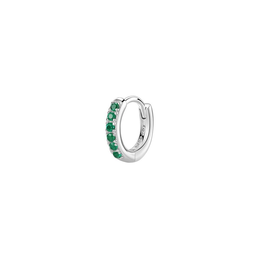 1 - Brosway FANCY women's hoop earring in 925 silver with green zircons FLG81