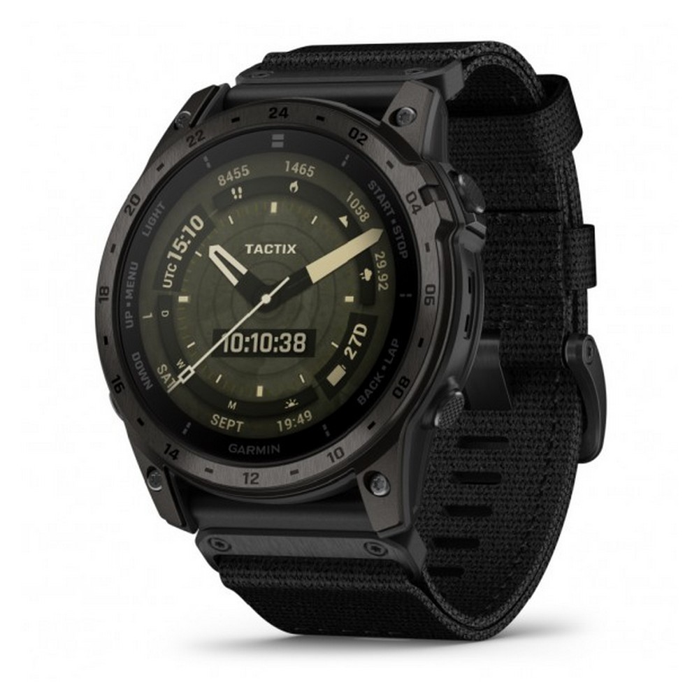 1 - Garmin Tactix 7X Amoled Edition black watch with tactical GPS 010-02931-01 double nylon and silicone strap