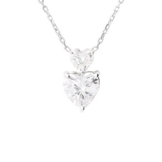 1 - Stroili Claire 9Kt White Gold woman heart necklace 1429361 with white zircon