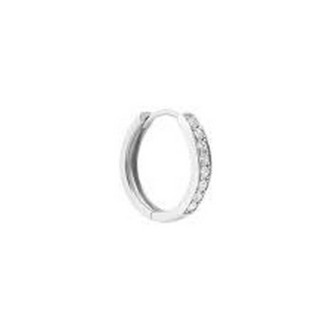 1 - Men's 9Kt White Gold hoop single earring Stroili L'Homme Or 1429385