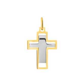 1 - Woman cross pendant in 9Kt yellow and white gold Stroili Poeme 1429416