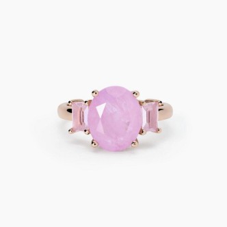 1 - Anello donna Argento 925 rosato Mabina con cristalli rosa 523419