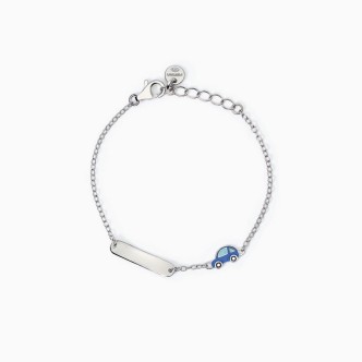 1 - Bracciale bambino macchina Mabina Argento 925 con targhetta 533863