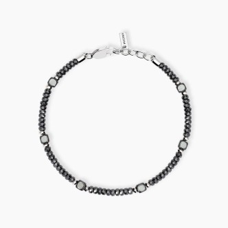 1 - Bracciale uomo ematite Argento 925 Mabina con rondelle 533855