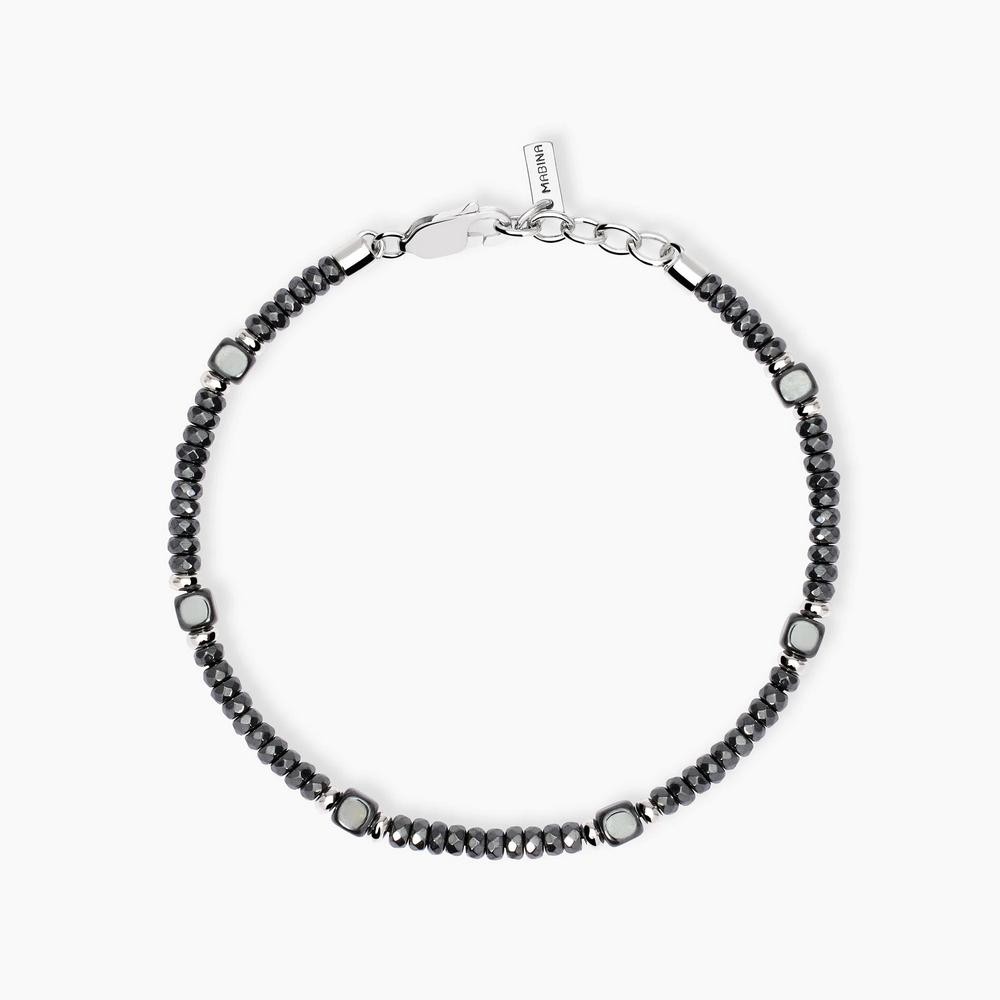 1 - Men's hematite bracelet in 925 silver Mabina with washers 533855