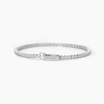 1 - Women's tennis bracelet Silver with white zircons Mabina 533827-18