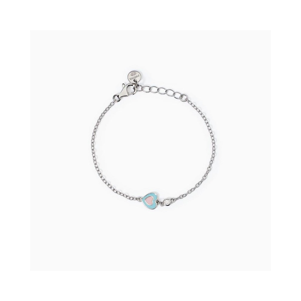 1 - Mabina girl's heart bracelet in 925 silver with crystal 533865