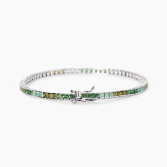 1 - Bracciale tennis donna Argento con zirconi verdi Mabina 533882-16