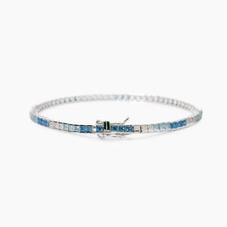 1 - Women's tennis bracelet Silver with blue zircons Mabina 533883-18