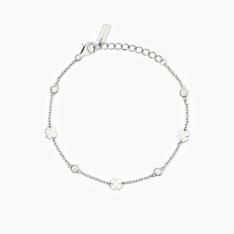 1 - Bracciale quadrifoglio e cristalli donna Argento Mabina 533887