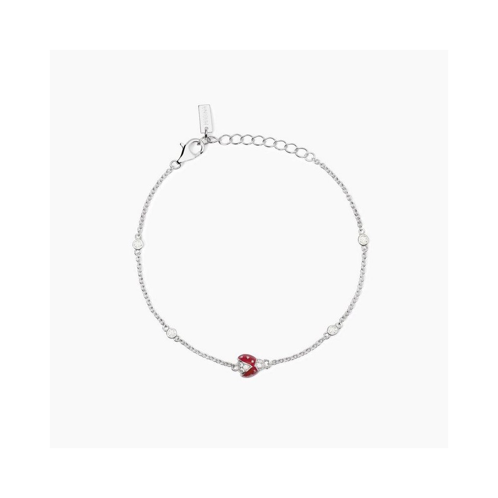 1 - Mabina red ladybug women's bracelet 925 silver with zircons 533892