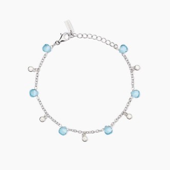 1 - Mabina women's bracelet in 925 silver with white and blue crystals 533893