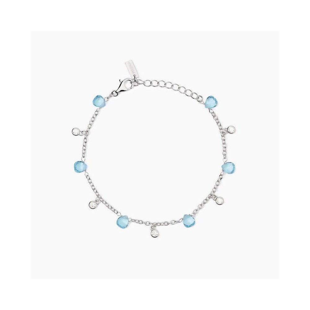 1 - Mabina women's bracelet in 925 silver with white and blue crystals 533893