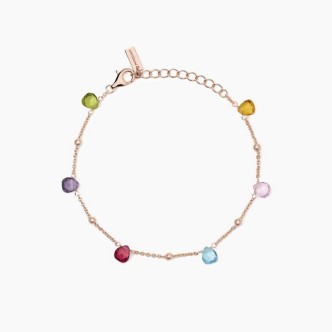 1 - Mabina women's bracelet in rosé 925 silver with multicolored crystals 533896