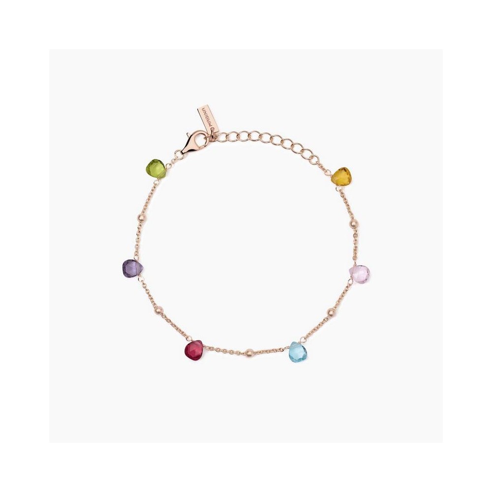 1 - Mabina women's bracelet in rosé 925 silver with multicolored crystals 533896