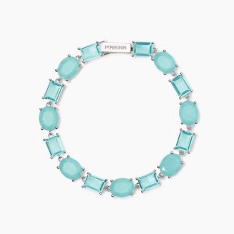 1 - Bracciale donna Mabina Argento 925 con cristalli glass azzurri 533898-18