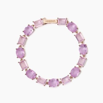 1 - Mabina women's bracelet in 925 rosé silver with purple glass crystals 533899-17