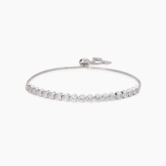 1 - Mabina women's tennis bracelet in 925 silver with heart-shaped zircons 533902