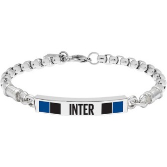 1 - Bracciale uomo Inter Lowell acciaio con targa centrale B-IB002UAS