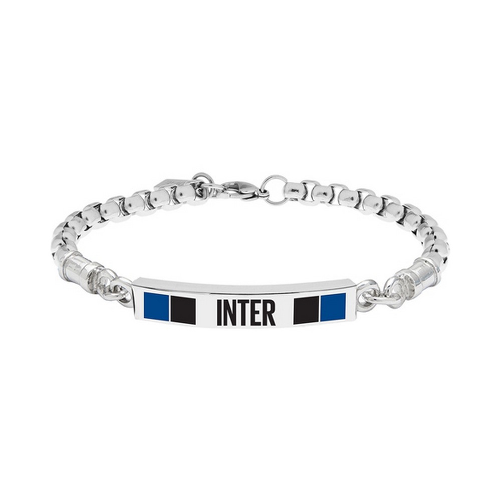 1 - Inter Lowell men's steel bracelet with central plate B-IB002UAS