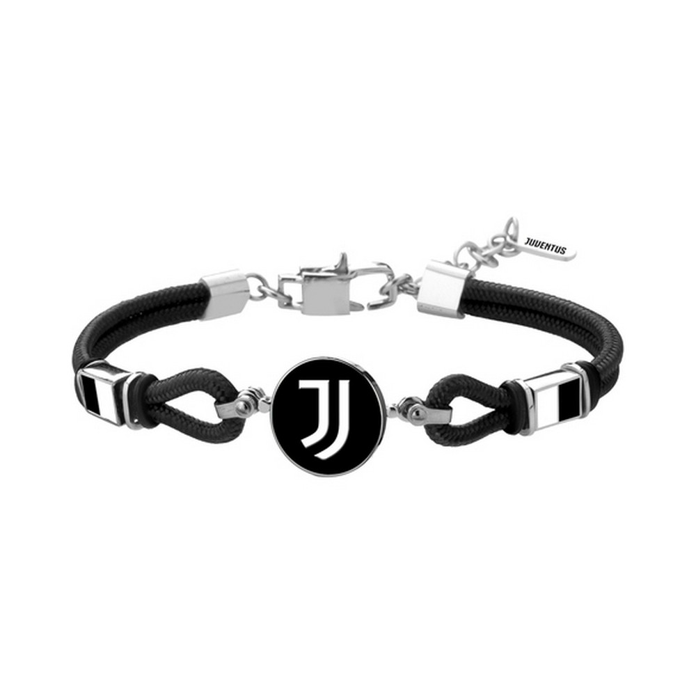 1 - Juventus Lowell men's bracelet, black cord with logo B-JB003UCN