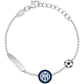 1 - Bracciale bambino Inter Lowell acciaio con logo e targhetta B-IB016KAS