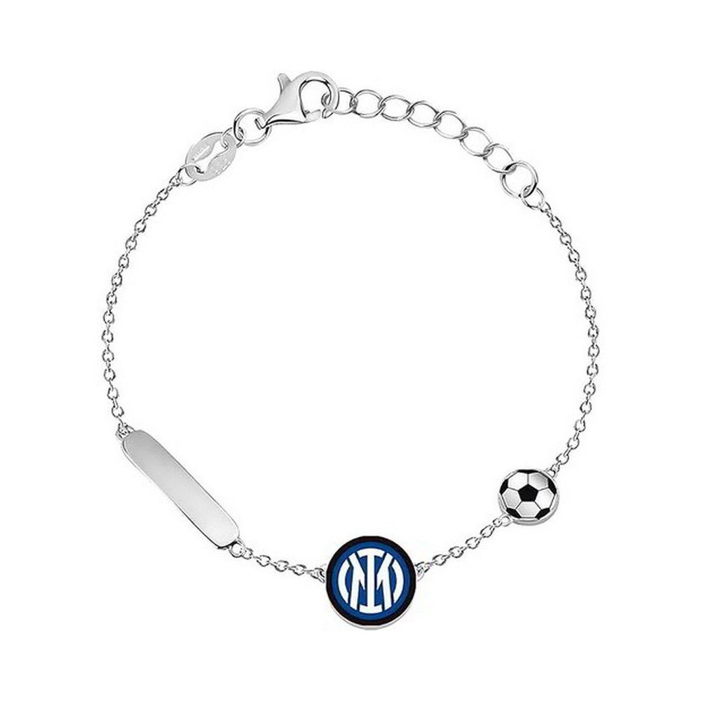 1 - Bracciale bambino Inter Lowell acciaio con logo e targhetta B-IB016KAS