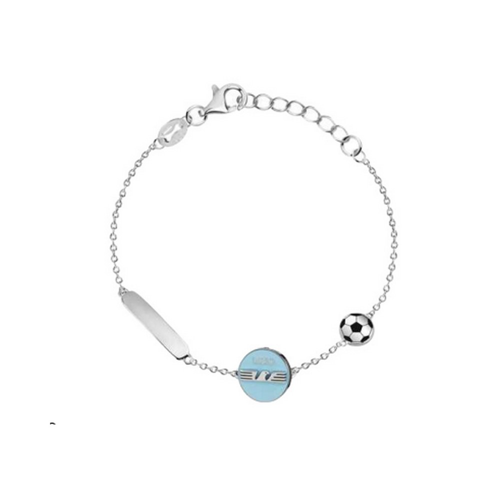 1 - Bracciale bambino Lazio Lowell acciaio con logo e targhetta B-LB016KAS