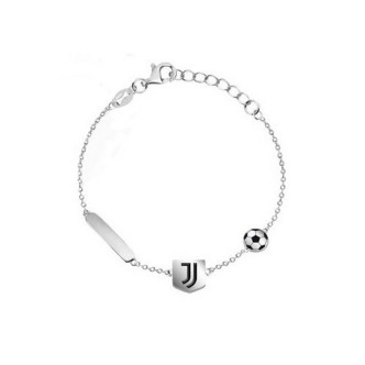 1 - Bracciale bambino Juventus Lowell acciaio con logo e targhetta B-JB016KAS