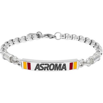 1 - Bracciale uomo Roma Lowell acciaio a catena con targa B-RB002UAS