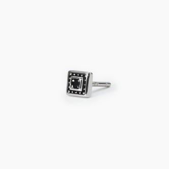 1 - Men's single earring in 925 silver with black zircons 563622