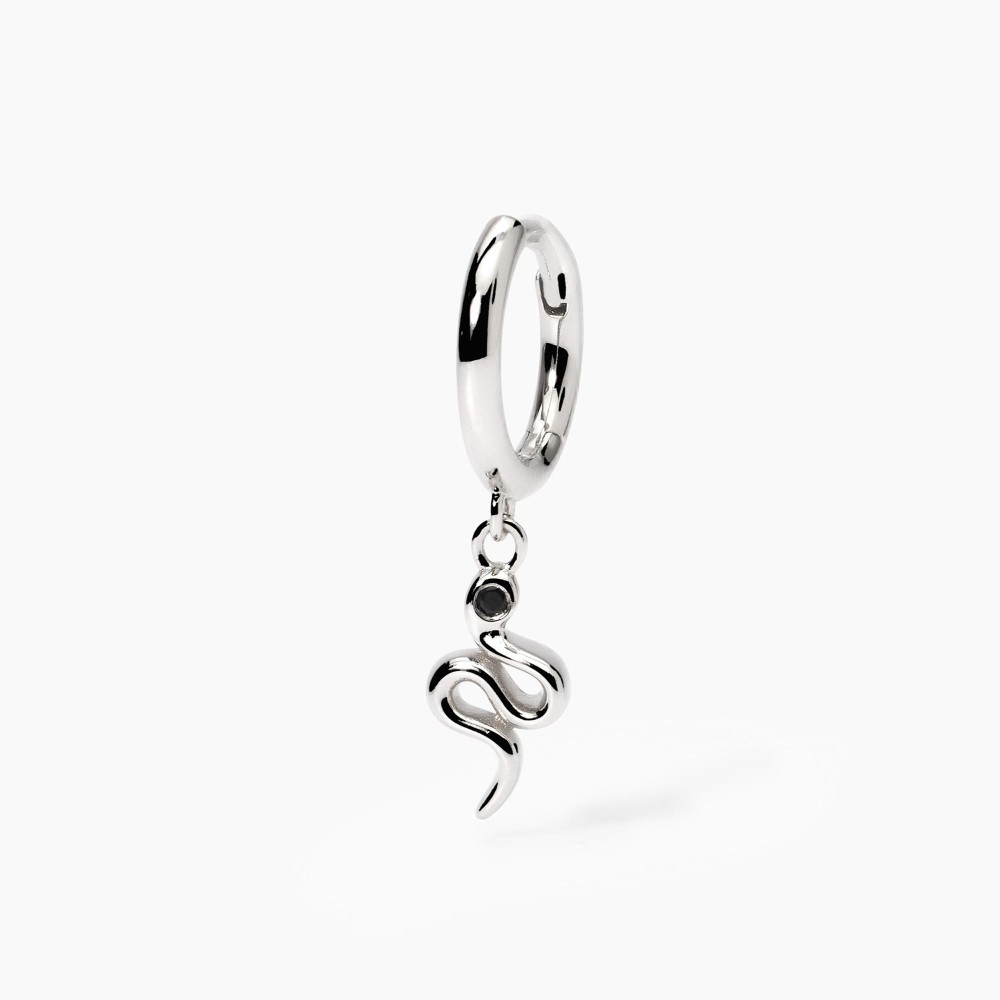 1 - Men's snake single earring in 925 silver Mabina hoop 563758