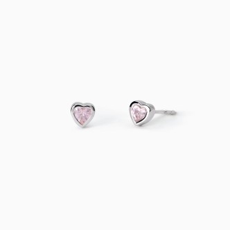 1 - Mabina heart girl earrings in 925 silver with zircons 563767