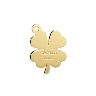 1 - 22Kt gold bar with four-leaf clover, 14 mm high, pendant