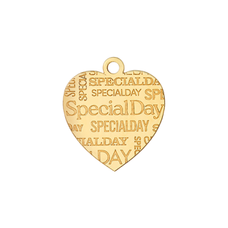 1 - 22Kt Gold bar Special Day heart height 14 mm pendant code. CPCS