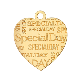 1 - 22Kt Gold bar Special Day heart height 19 mm pendant code. CPGCS