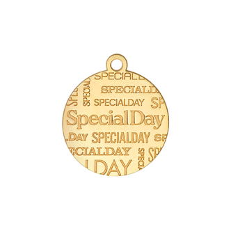 1 - 22Kt Gold Bar Special Day circle height 14 mm pendant code. CPPS