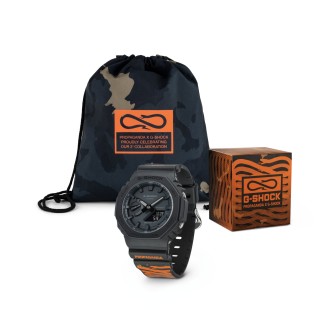 1 - Orologio uomo Casio G-Shock Propaganda arancione e nero GA-2100-1A1PPGD24 cassa e cinturino in resina