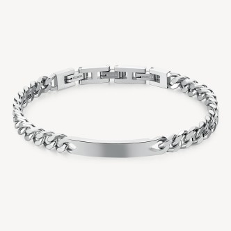 1 - Bracciale uomo targhetta Brosway Bullet BUL62 acciaio 316L lucido con maglie a catena