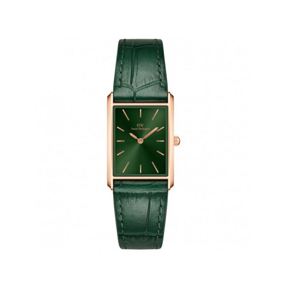 1 - Orologio donna Daniel Wellinton The Bound verde DW00100694 cassa rettangolare cinturino in pelle