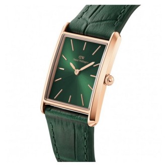 1 - Orologio donna Daniel Wellinton The Bound verde DW00100694 cassa rettangolare cinturino in pelle