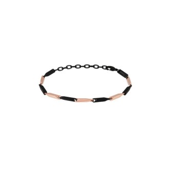 1 - Breil Bold pink and black men's bracelet TJ3424 316L steel