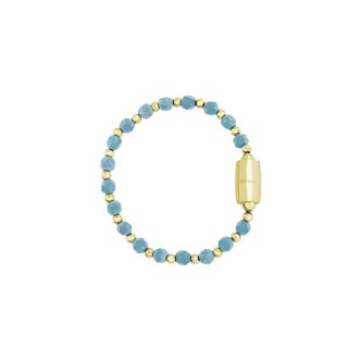 1 - Bracciale donna Breil Magnetica System TJ3586 acciaio dorato e pietra turchese