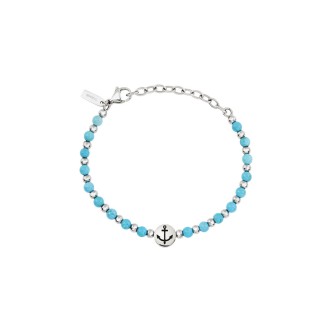 1 - Breil Soundwave men's anchor bracelet TJ3591 steel with turquoise stone