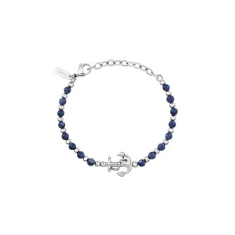 1 - Breil Soundwave men's anchor bracelet TJ3588 steel with blue sodalite stone