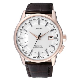 1 - Citizen Watch Radiocontrolled steel man analog leather strap CB0153-21A