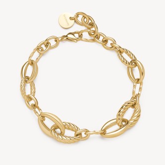 1 - Bracciale a catena donna dorato Brosway AMY BAY13 cerchi intrecciati acciaio 316L