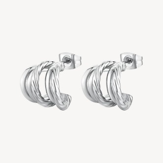 1 - Brosway AMY BAY21 316L steel multi-circle women's earrings