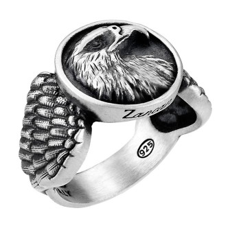 1 - Zancan EXA181 ring in 925 silver with central eagle