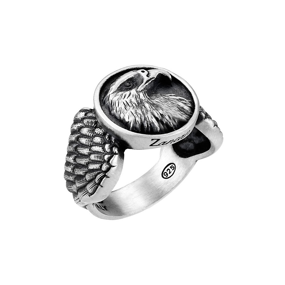 1 - Zancan EXA181 ring in 925 silver with central eagle